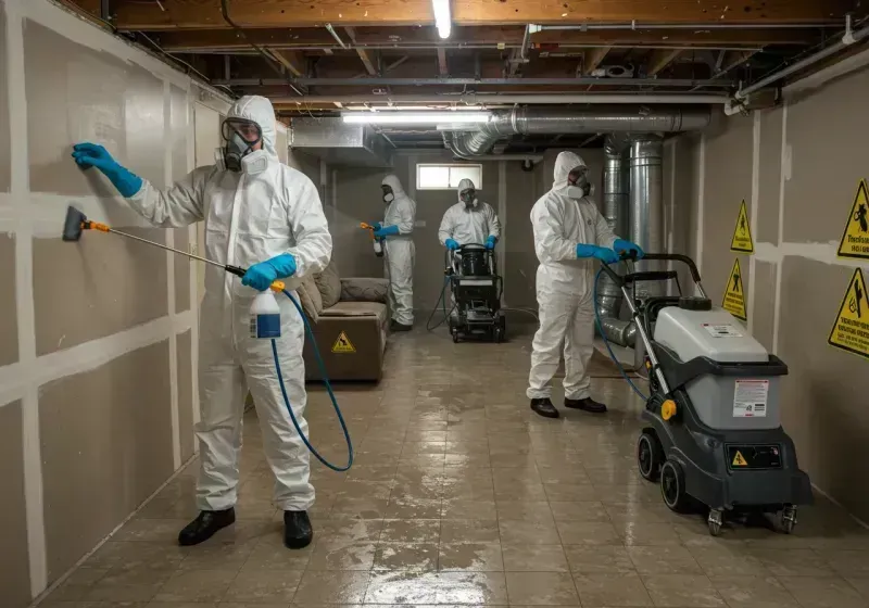 Basement Moisture Removal and Structural Drying process in Palo Seco, PR